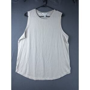 Athleta Womens Taupe/Tan Crew Neck Sleeveless Tank Lightweight Top XL